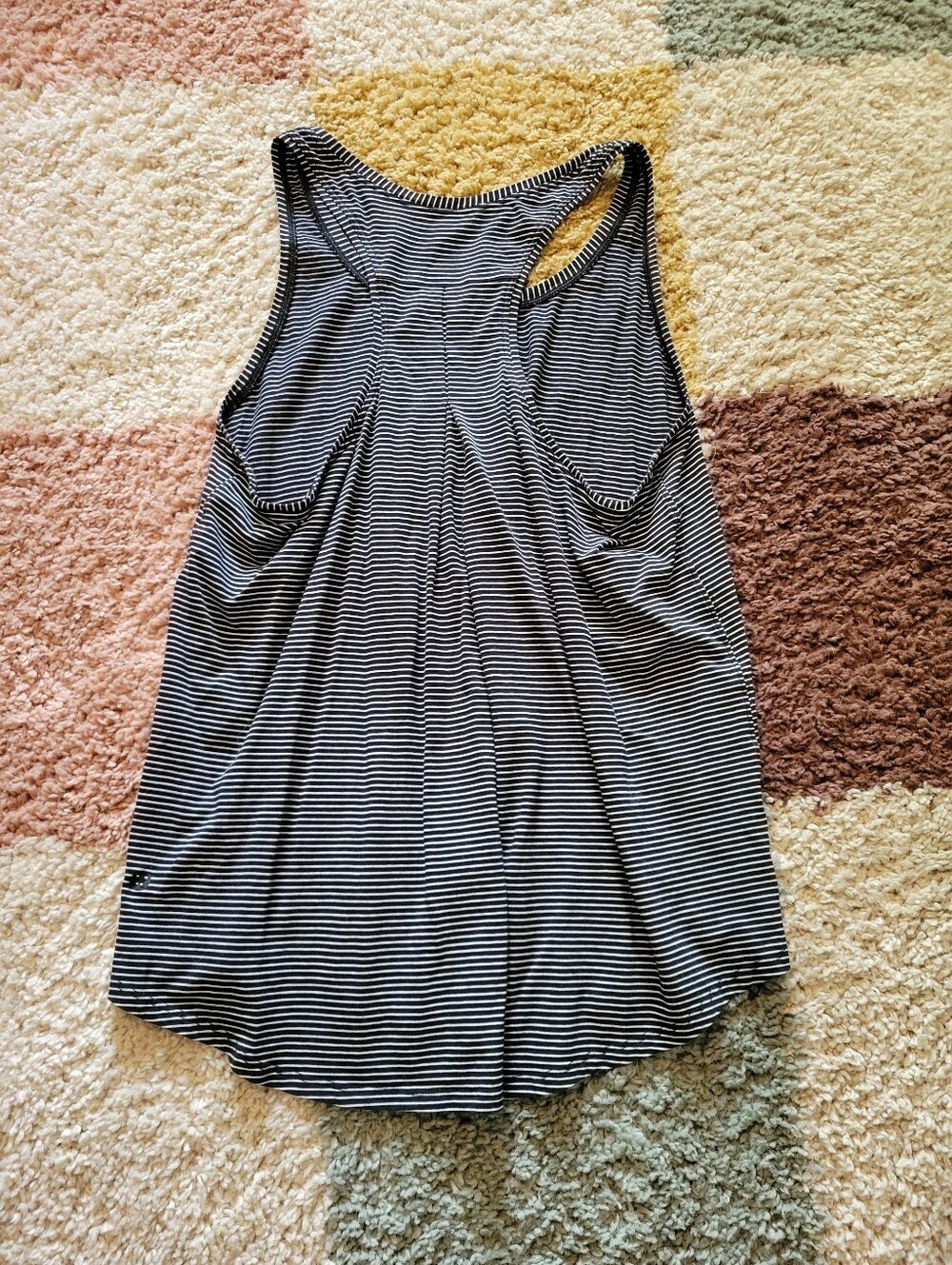 Lululemon Love Tank *Pleated - Hype Stripe Black White - Size 12
